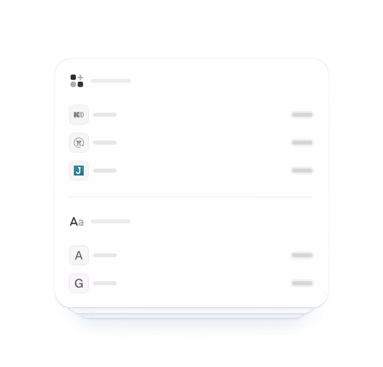 Browser extension settings panel showing a list of installed extensions with icons and toggles to enable or disable each.