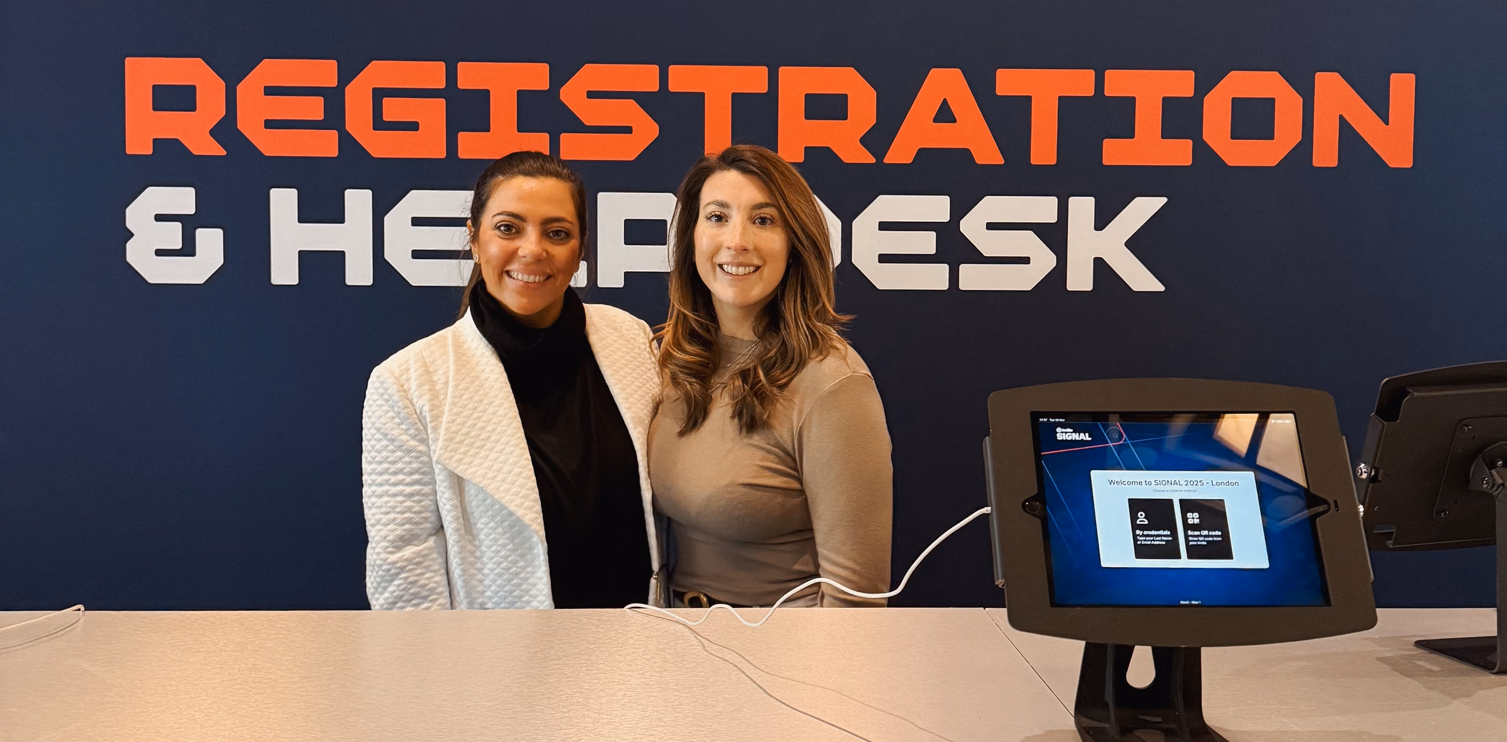 BW Events Tech team at the Twilio Signal 2025 London registration and help desk