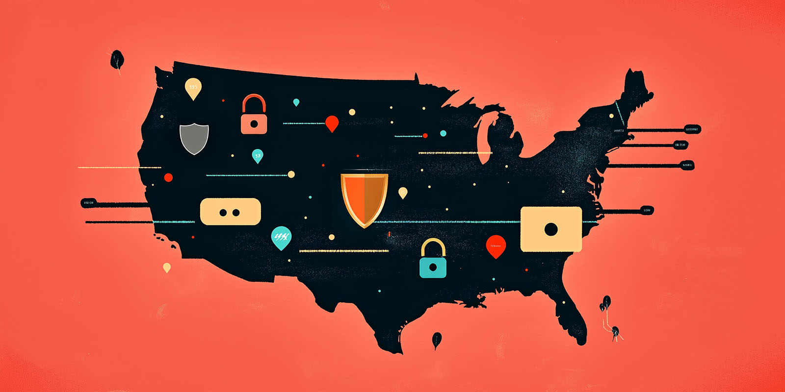 A stylized image of the United States