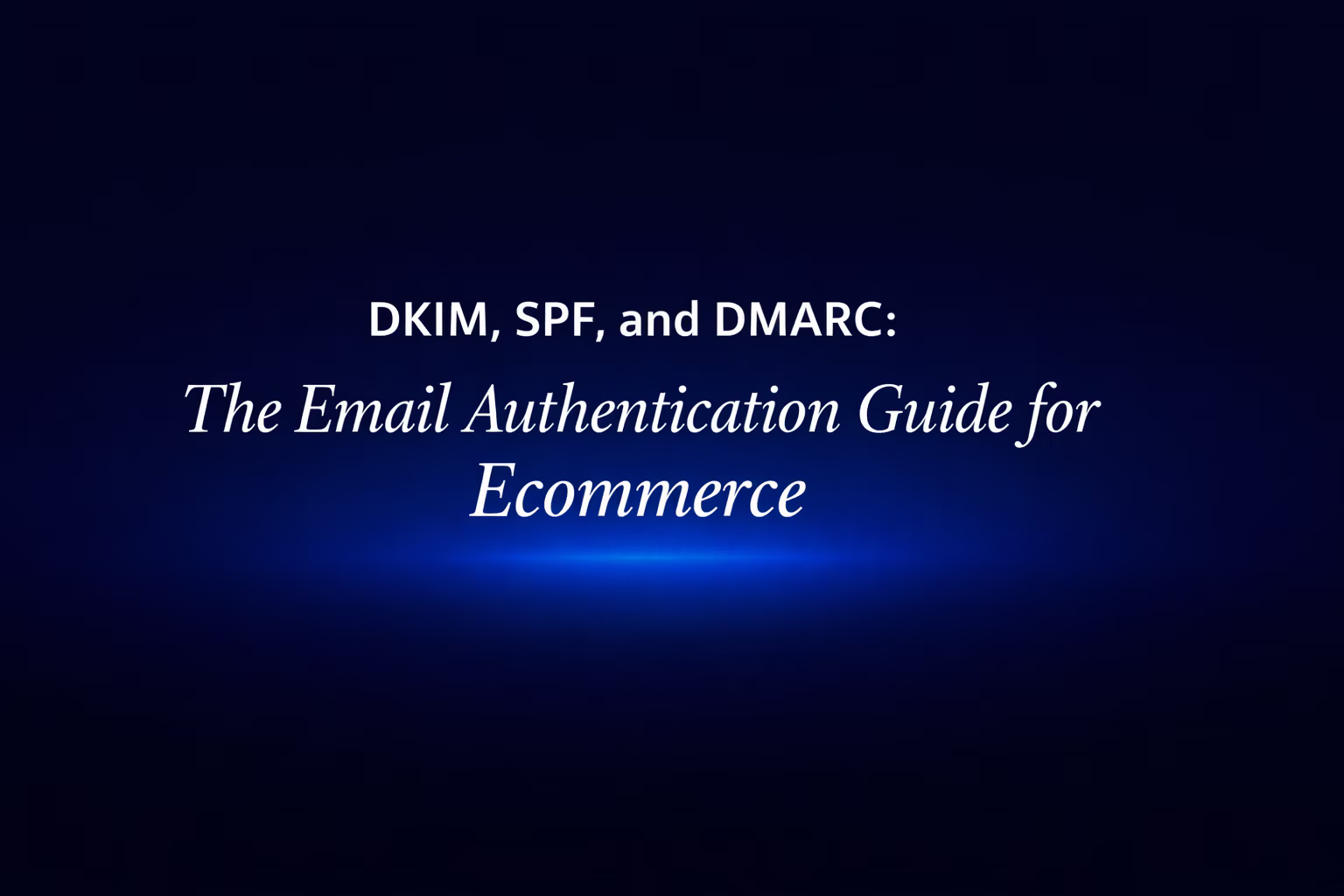 Three shield icons arranged vertically, each labeled with "DKIM," "SPF," and "DMARC." The shields are colored in distinct shades of blue, green, and orange to differentiate the three protocols. Professional vector style.