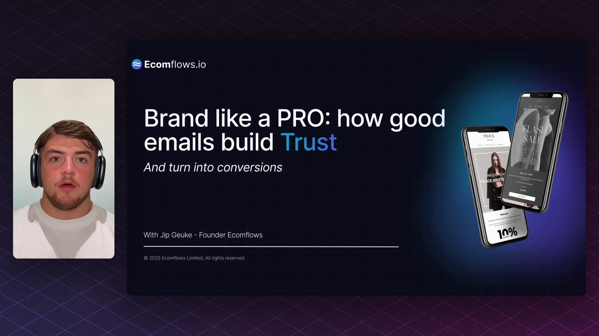 Brand Like a Pro video thumbnail showing Jip Geuke explaining how good emails build trust for dropshippers