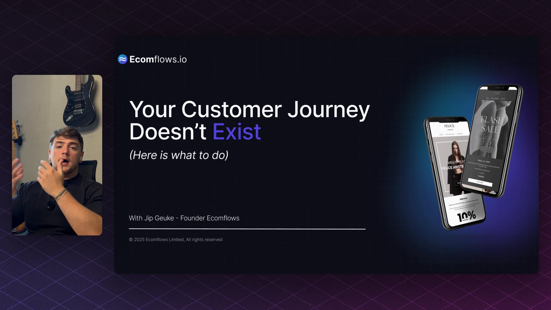 Boosting profits with a good customer journey video thumbnail showing Jip Geuke explaining the 5 essential email flows for dropshipping stores