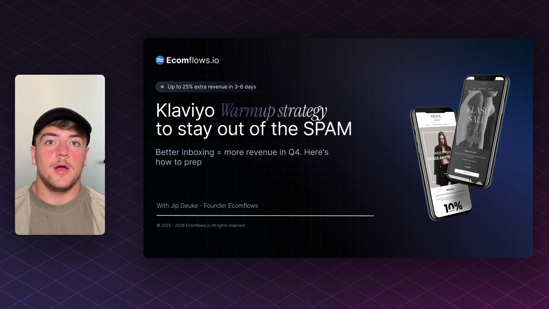 Q4 Klaviyo warmup strategy thumbnail with title overlay on dark background