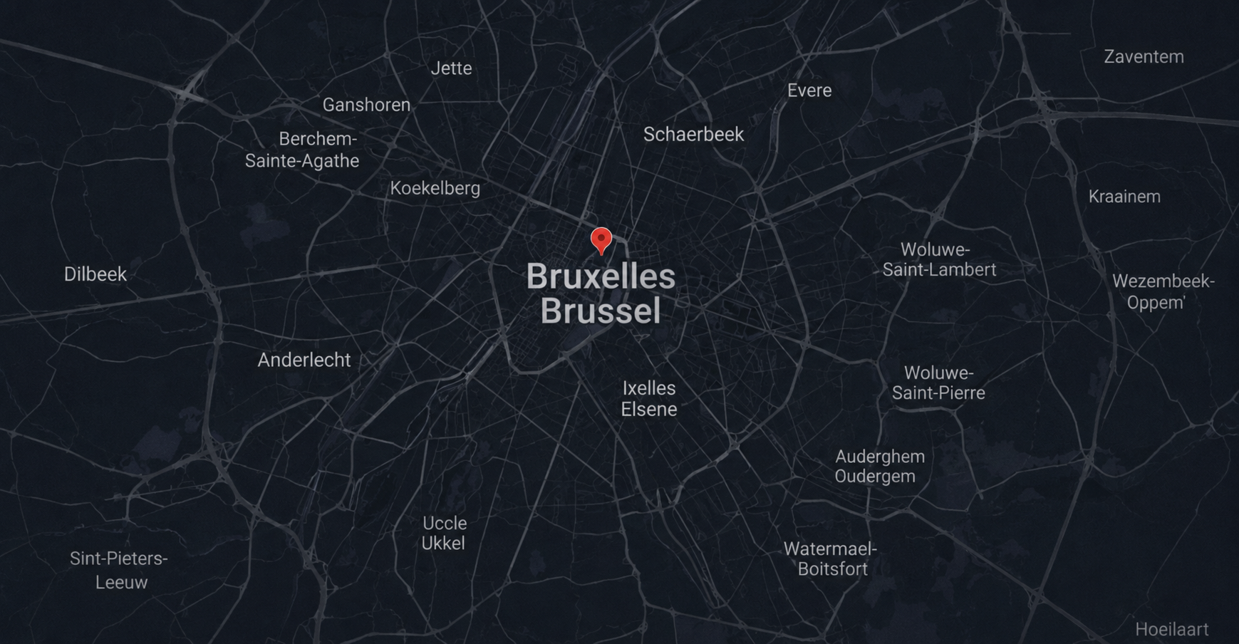 Carte de Bruxelles, bureau Cherry PXL à Auderghem