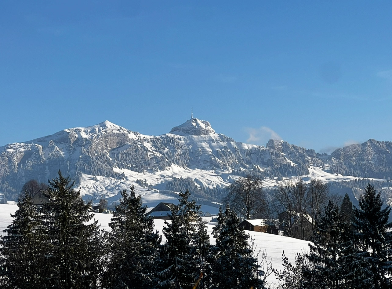 Ein Bild vom Berg Hoher Kasten im Winter