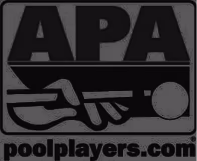 APA poolplayers.com logo with hand holding a pool cue and ball.
