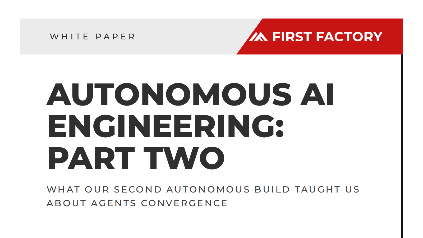 Autonomous AI Engineering Part Two white paper cover