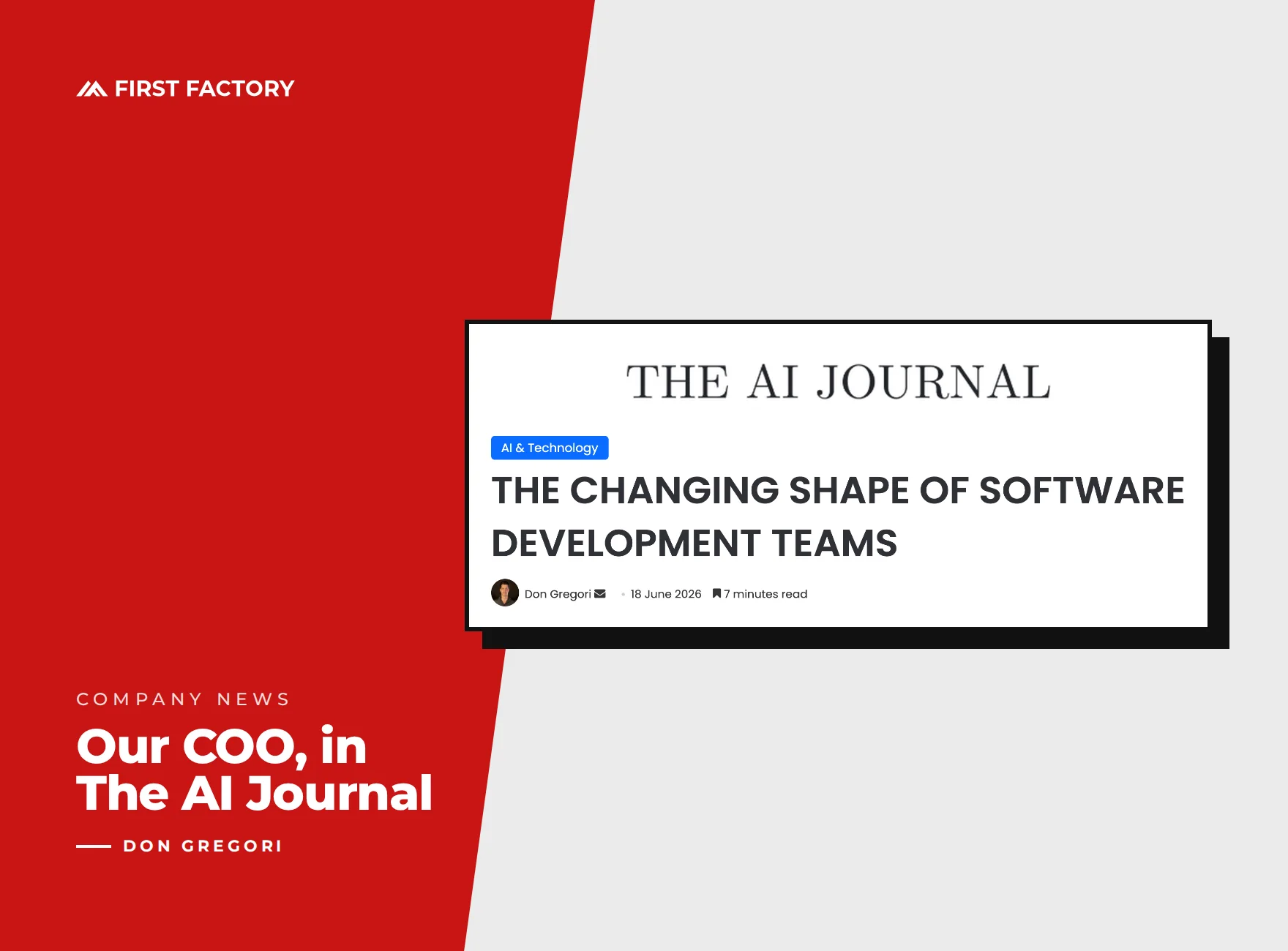 First Factory COO Writes for The AI Journal on the Changing Shape of Software Development Teams