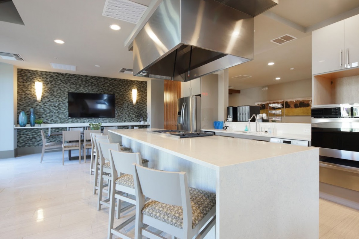 Chef’s demonstration kitchen and dining area