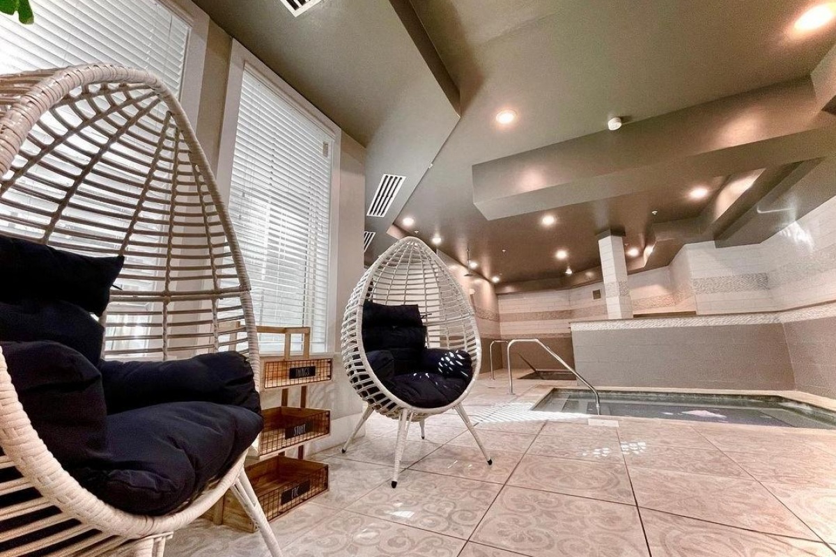 Wellness spa with sauna and hot tub