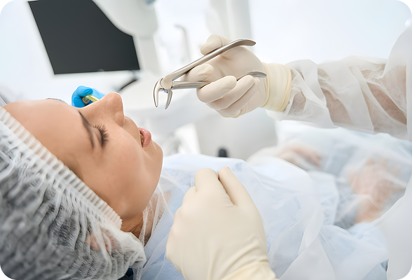 Tooth extraction is the removal of a tooth from its socket in the jawbone, performed by a dentist or oral surgeon using local anesthesia to alleviate pain from decay, infection, or overcrowding.