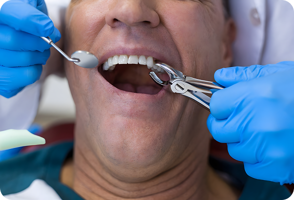 Tooth extraction is the removal of a tooth from its socket in the jawbone, performed by a dentist or oral surgeon using local anesthesia to alleviate pain from decay, infection, or overcrowding.