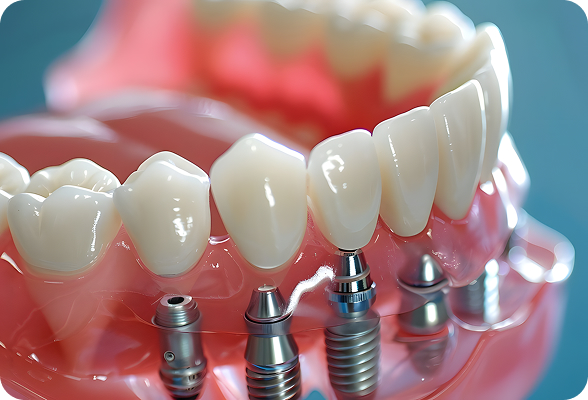 Durable Dental Implants inserted into the jawbone