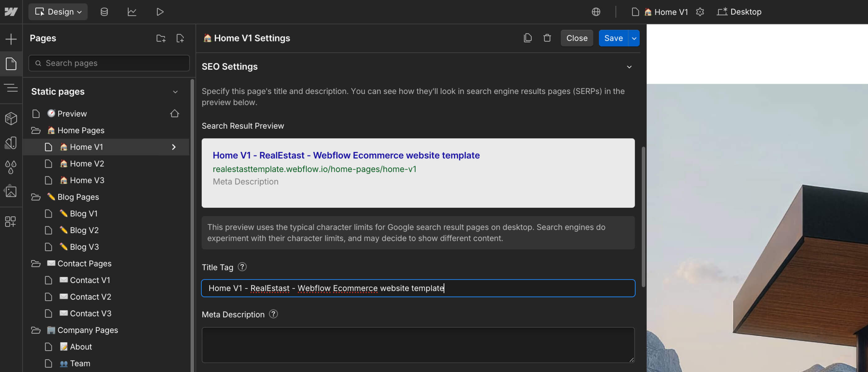 SEO - RealEstast Webflow Template