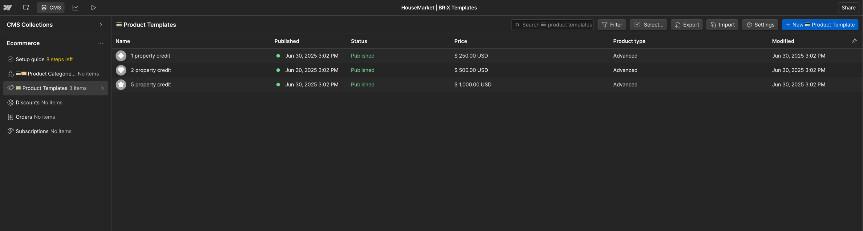 eCommerce Collection - HouseMarket Webflow Template