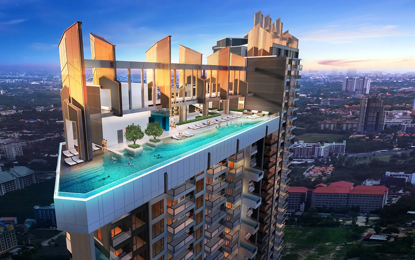 Copacabana Coral Reef rooftop pool in Jomtien