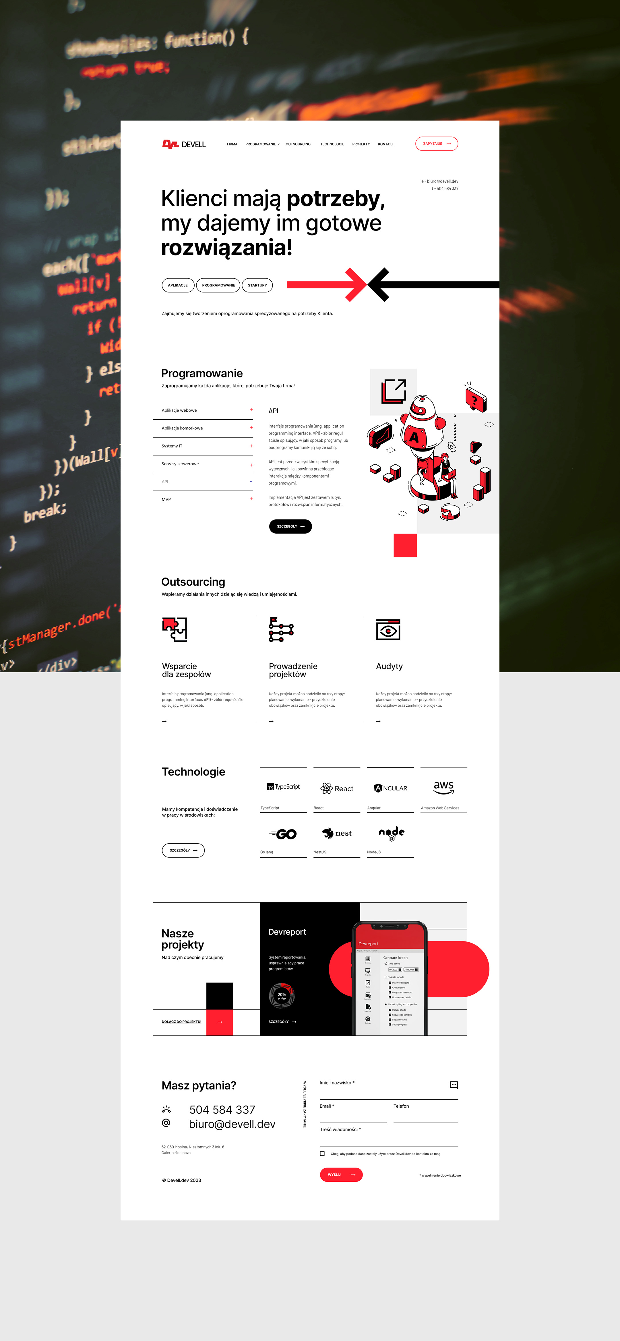 Pełny widok strony głównej - desktop