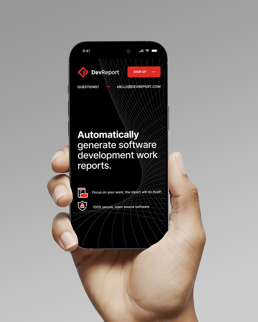 Landing page - hero header - wersja mobilna