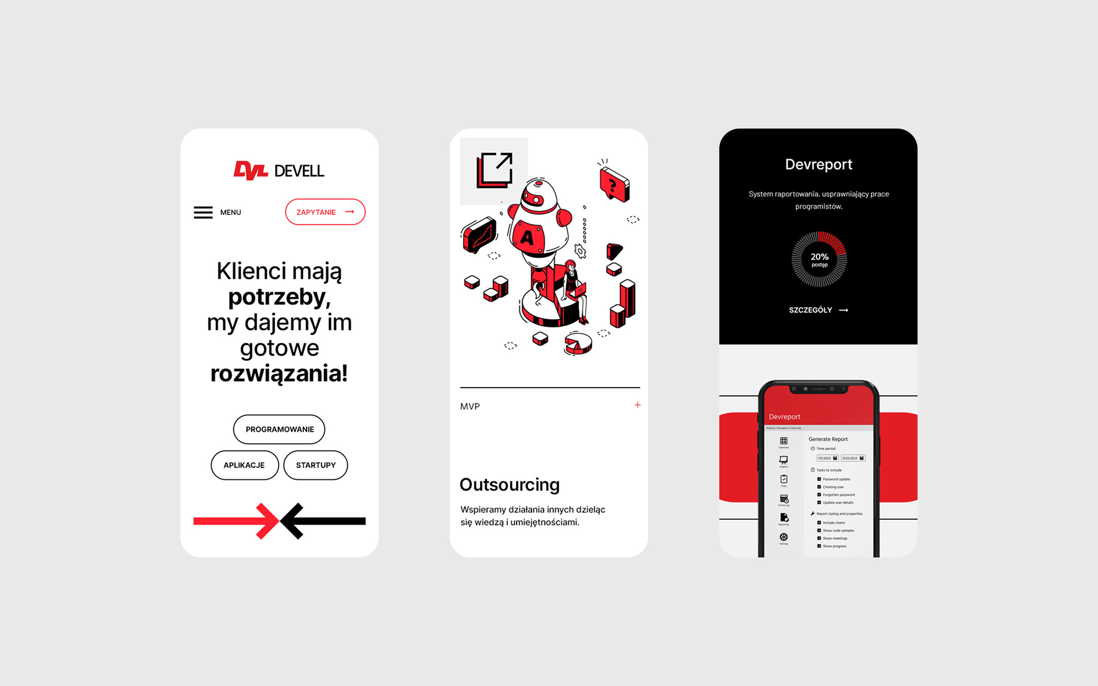 Widok strony głównej w wersji mobilnej