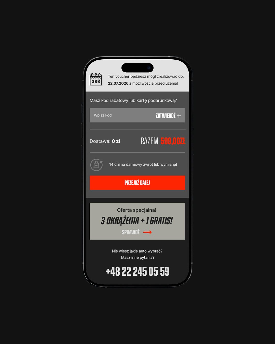 Koszyk - widok mobilny