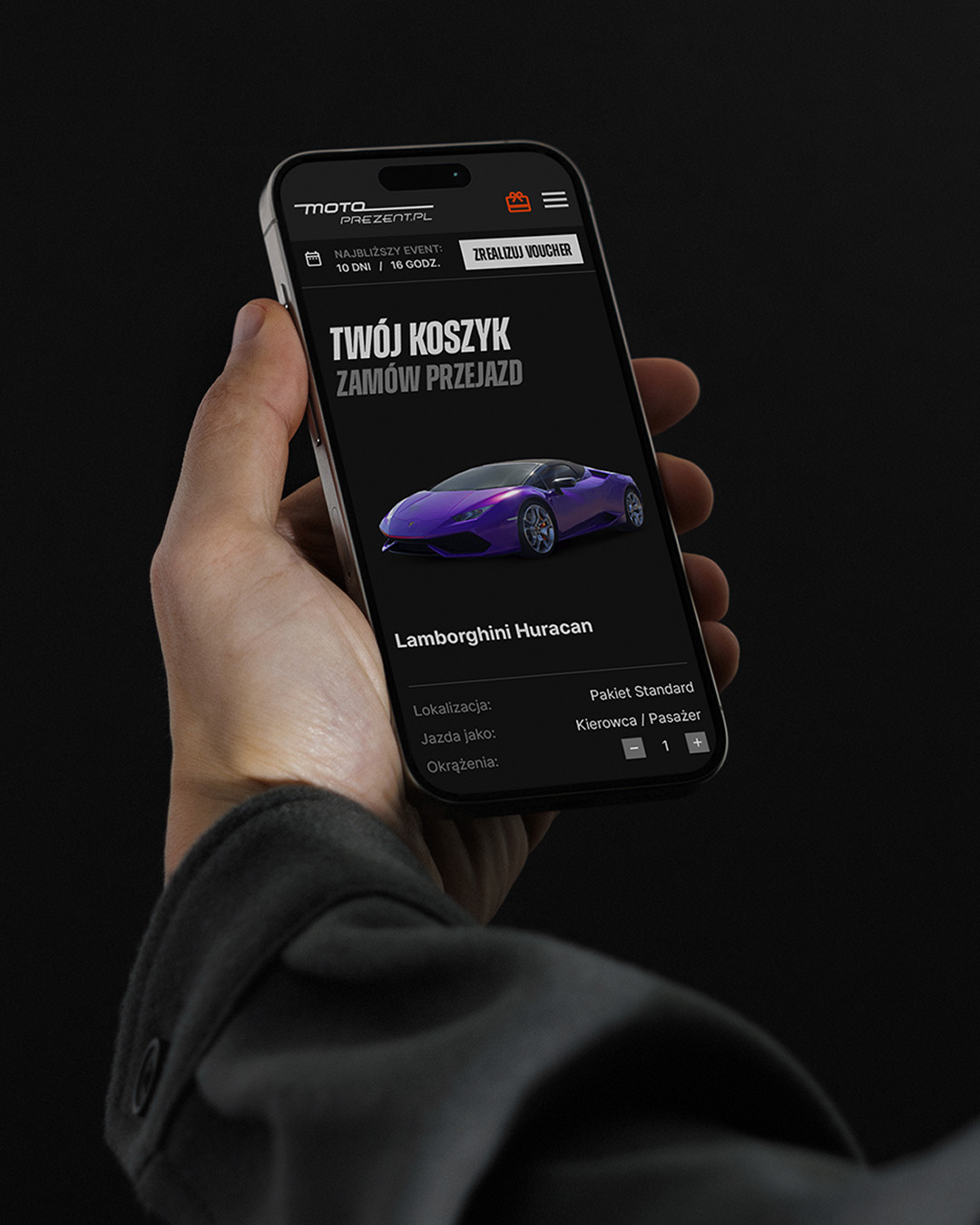 Koszyk - prezentacja na telefonie