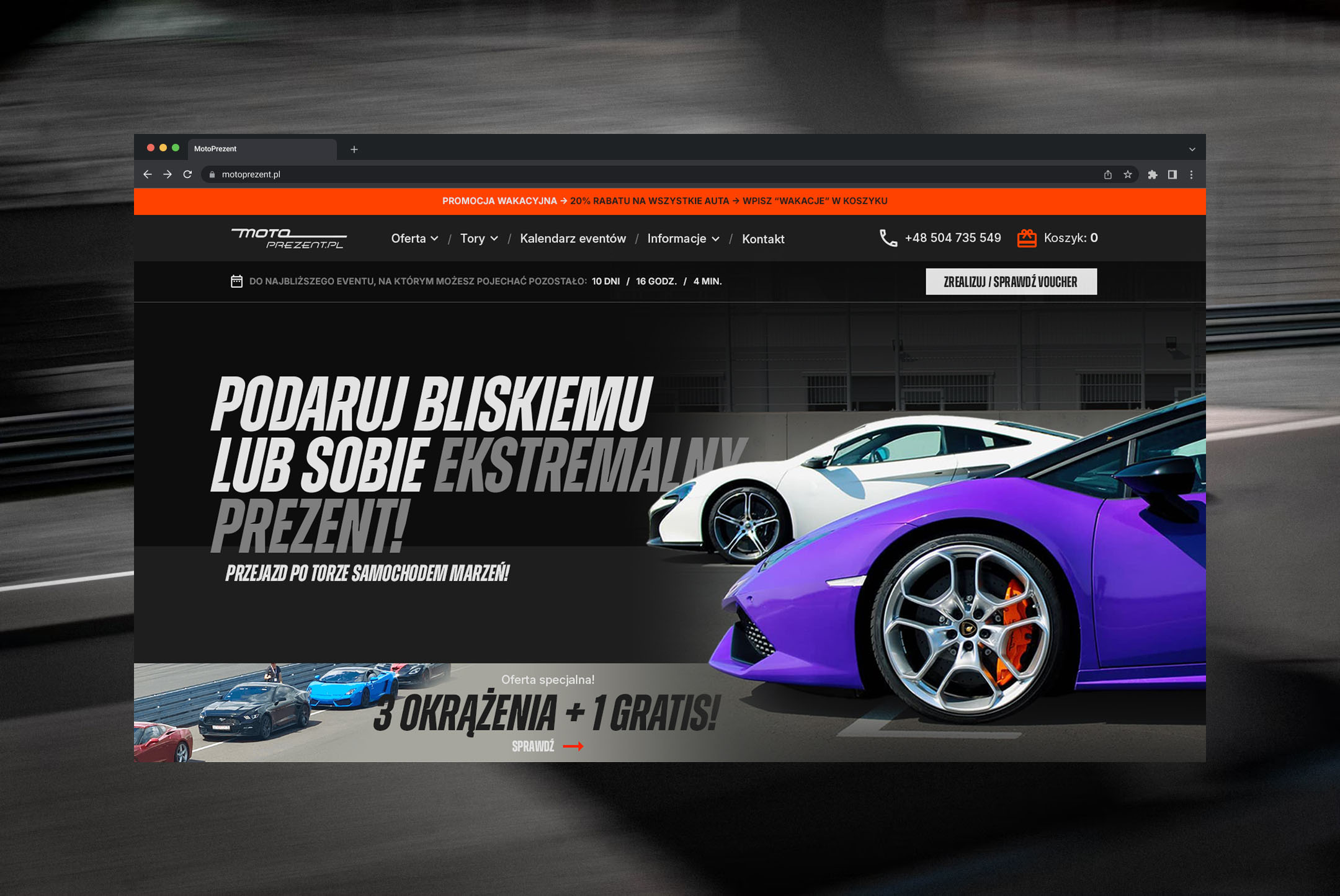 Hero header sklepu - wersja desktop