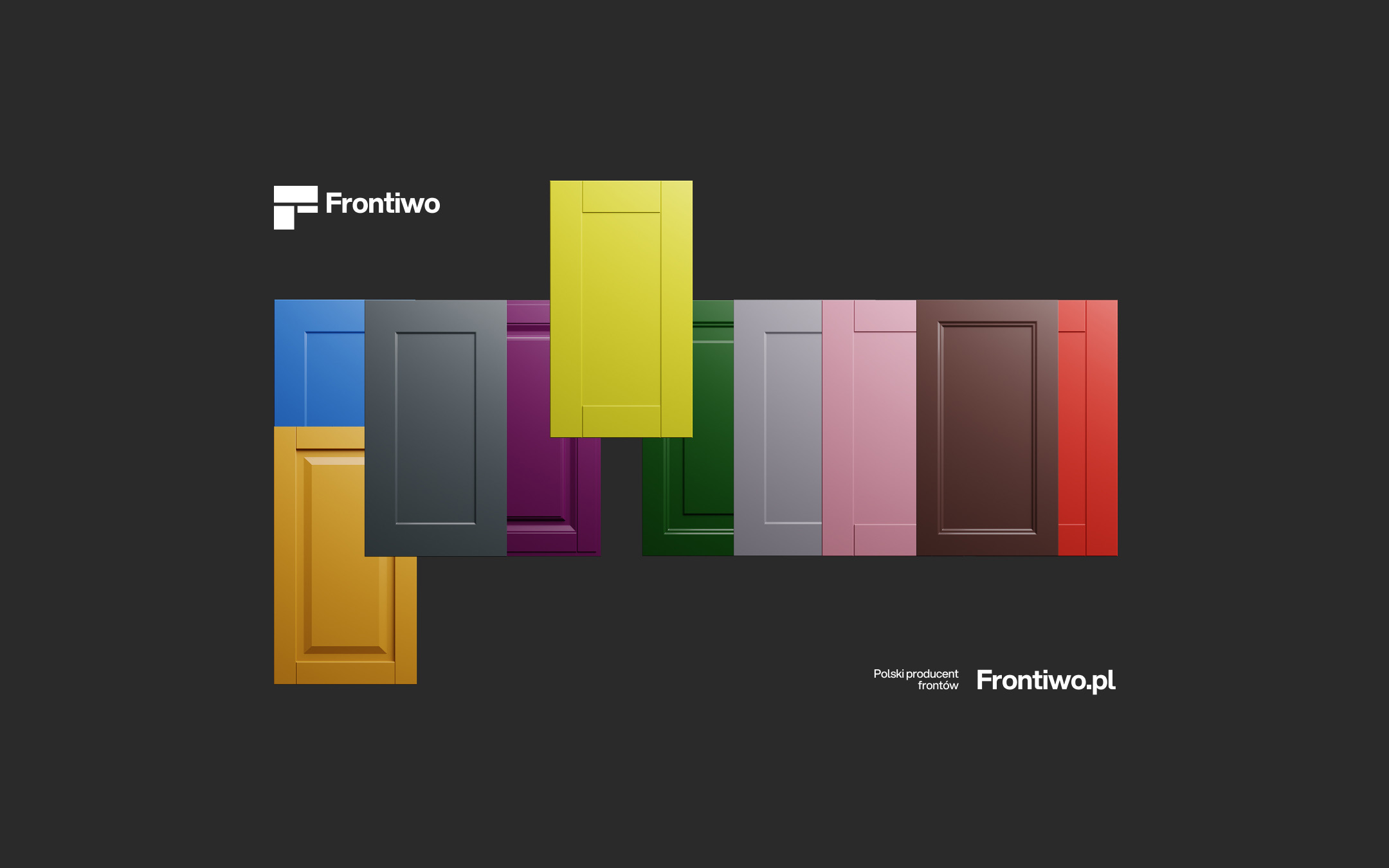 Grafika wizerunkowa - fronty meblowe w różnych wariantach i kolorach