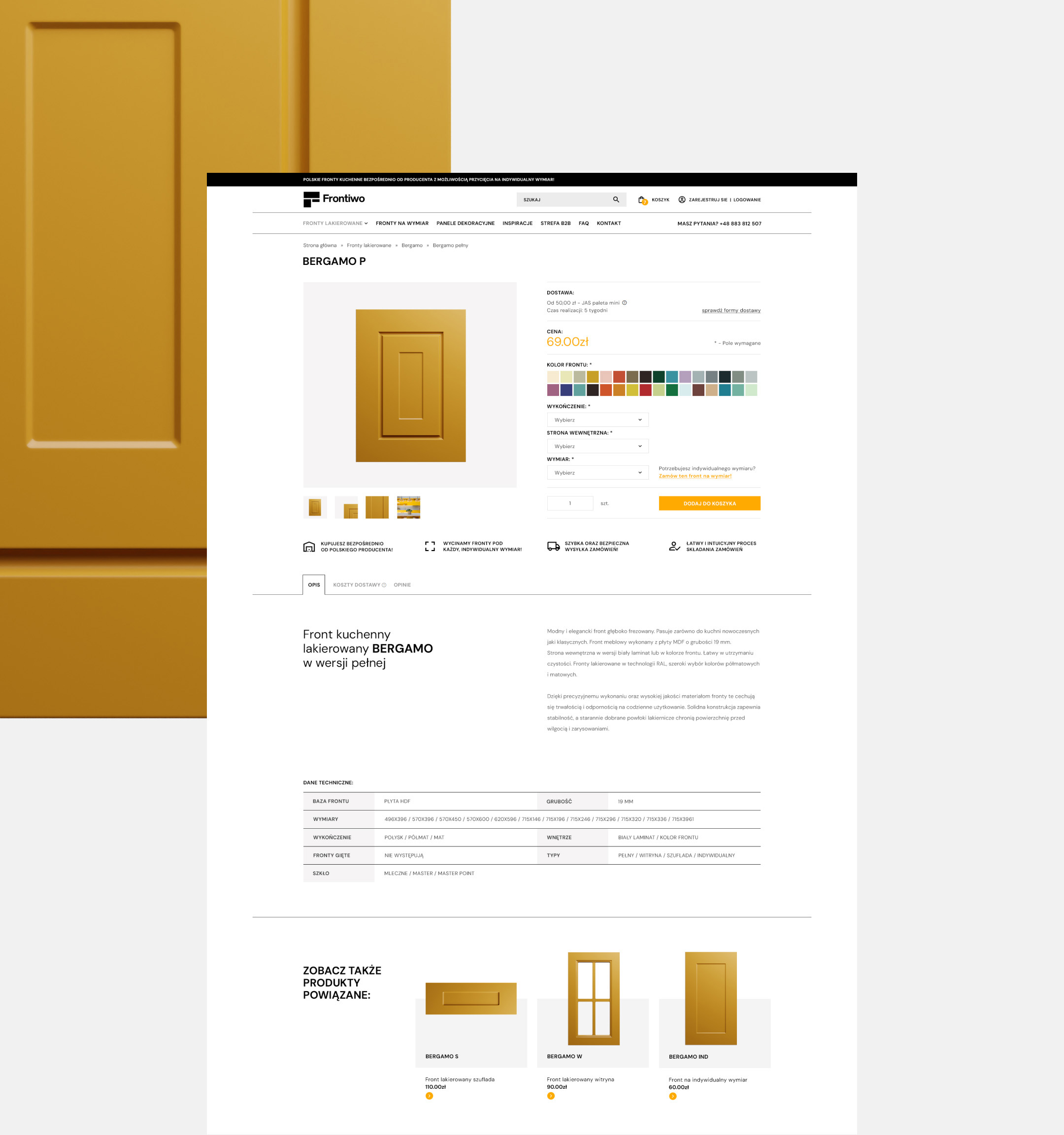 Widok karty produktu sklepu internetowego Frontiwo - wersja desktop