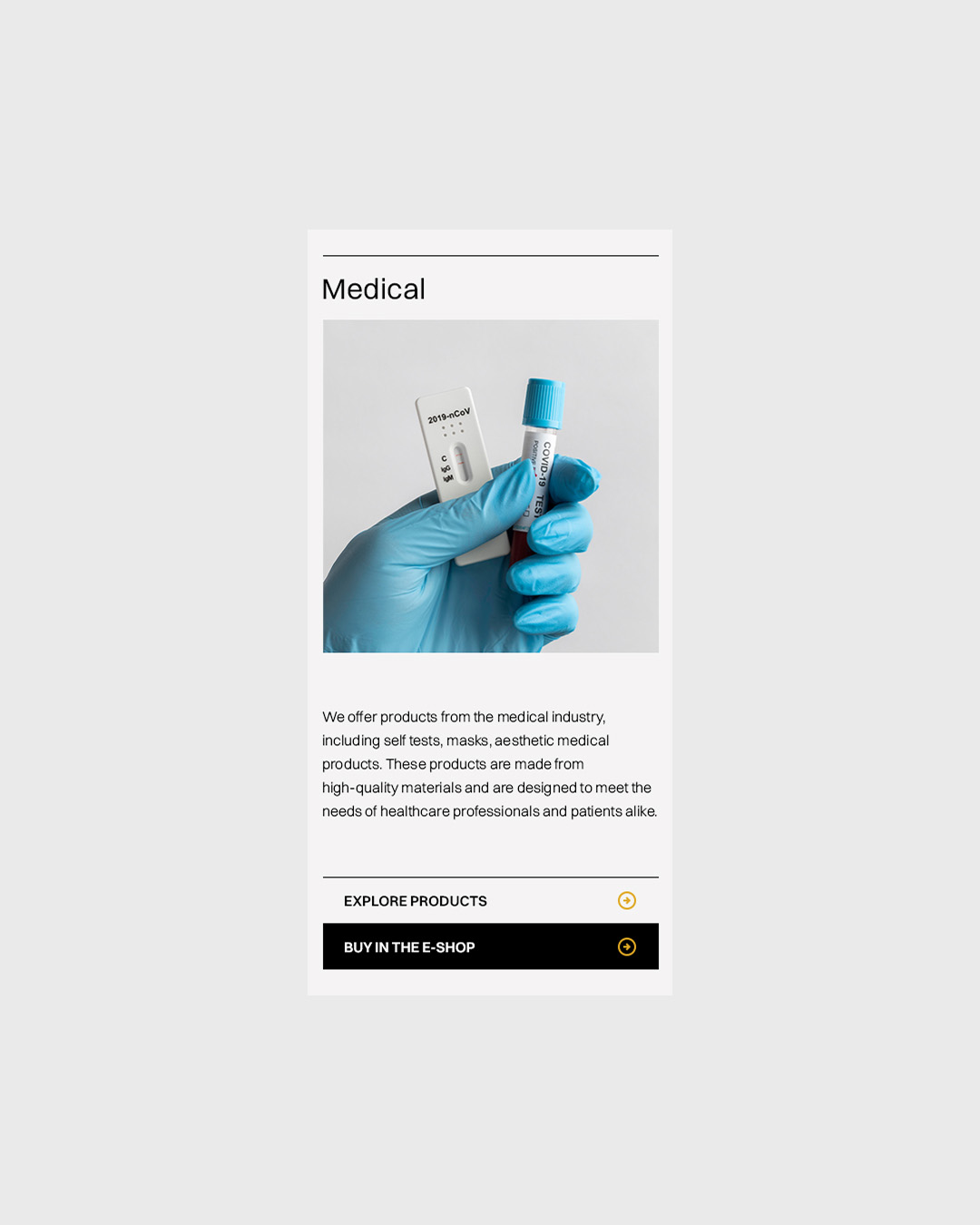 Widok pojedynczego produktu z karty kategorii sklepu internetowego w wersji mobile