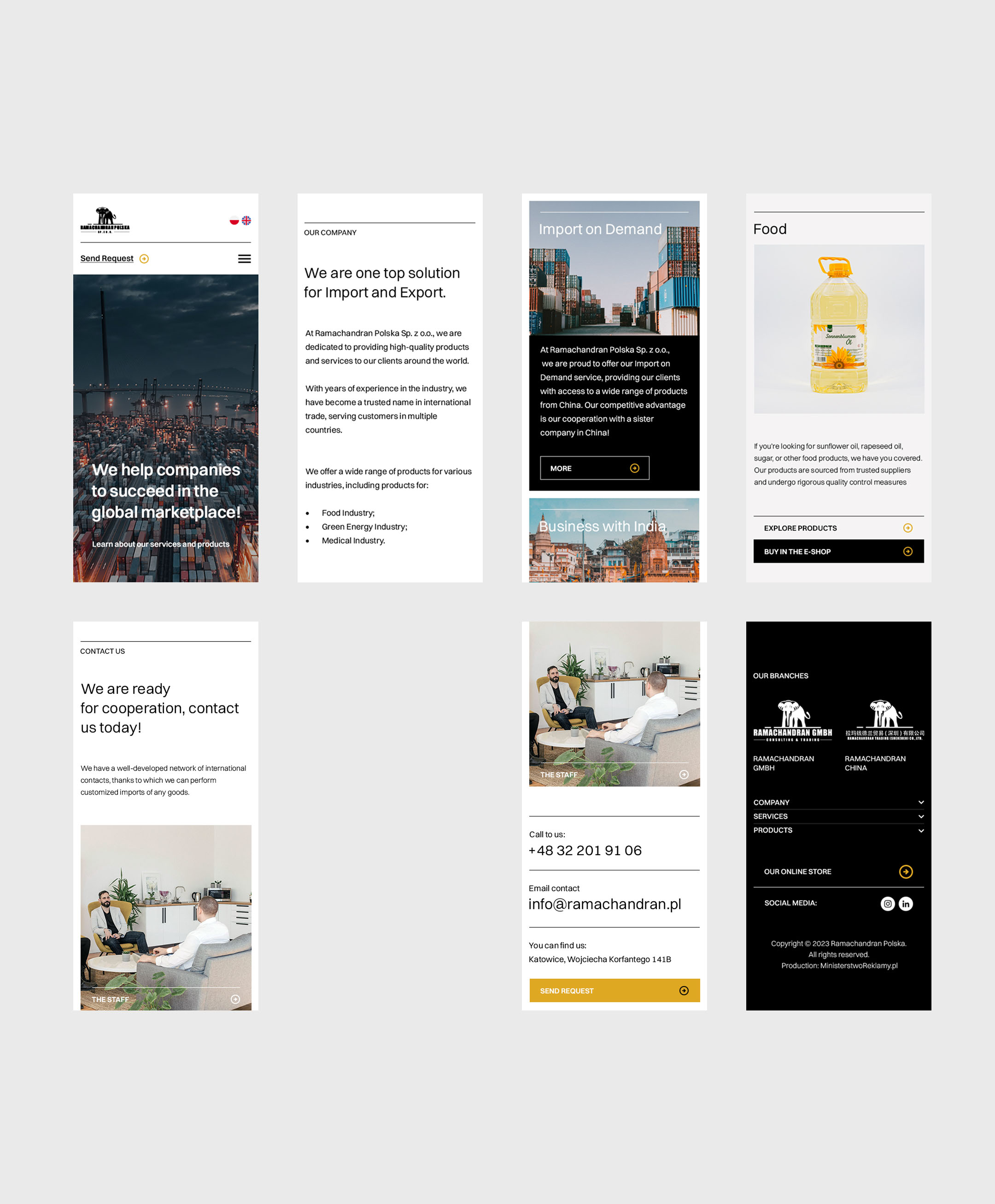 Widoki mobilne strony internetowej Ramachandran