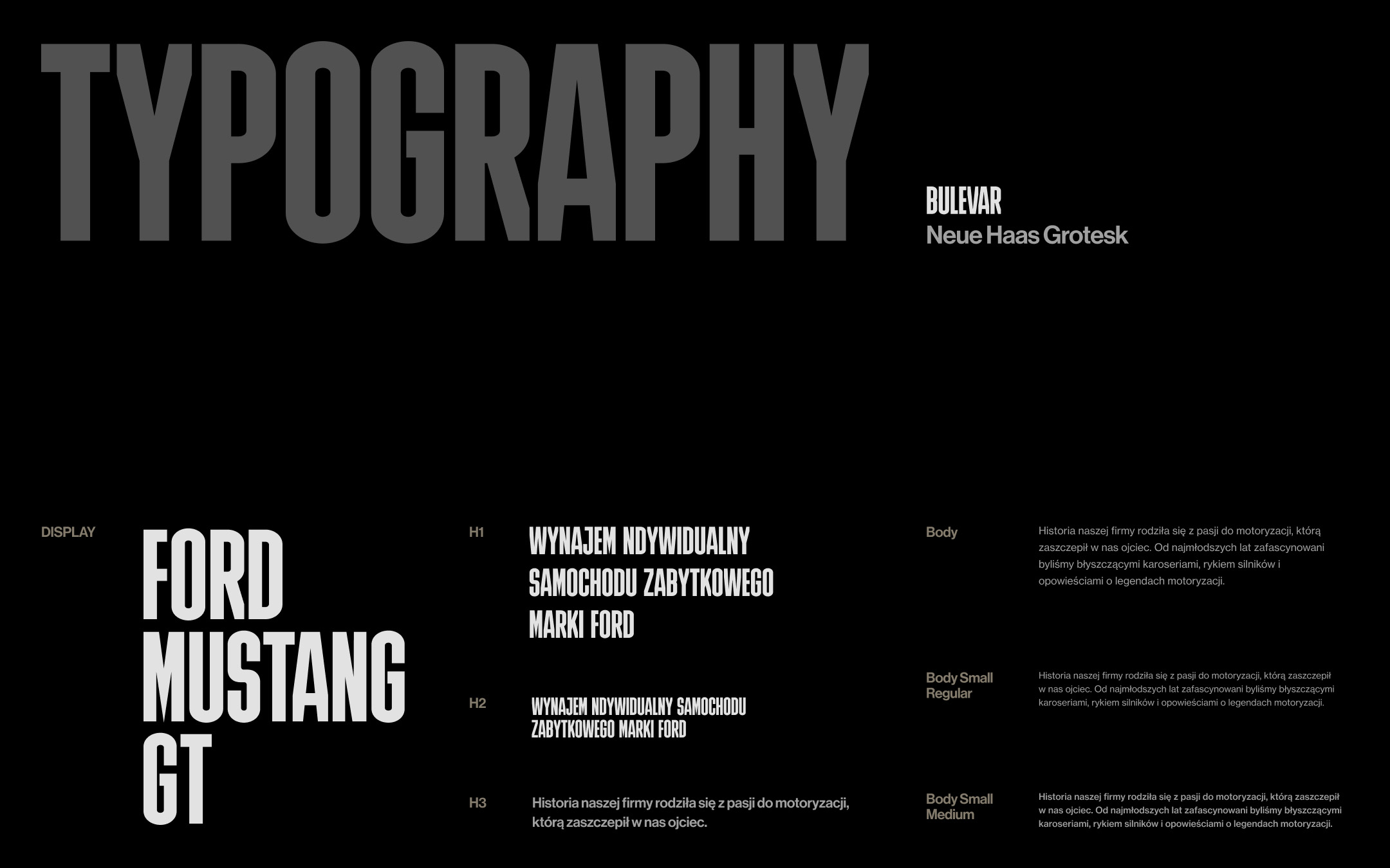 Typografia użyta w projekcie strony internetowej