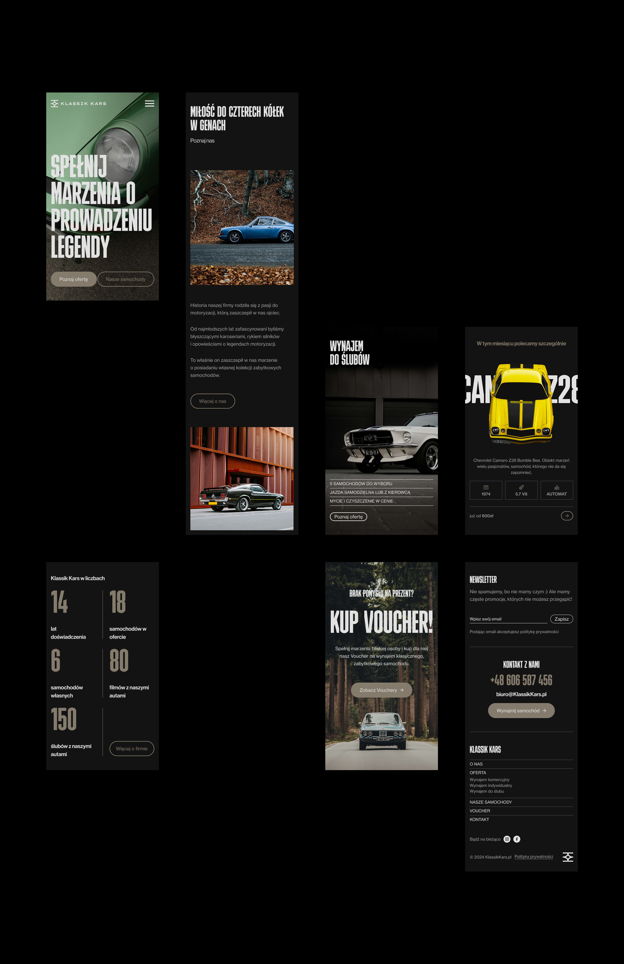 Wersja mobilna strony internetowej wypożyczalni samochodów