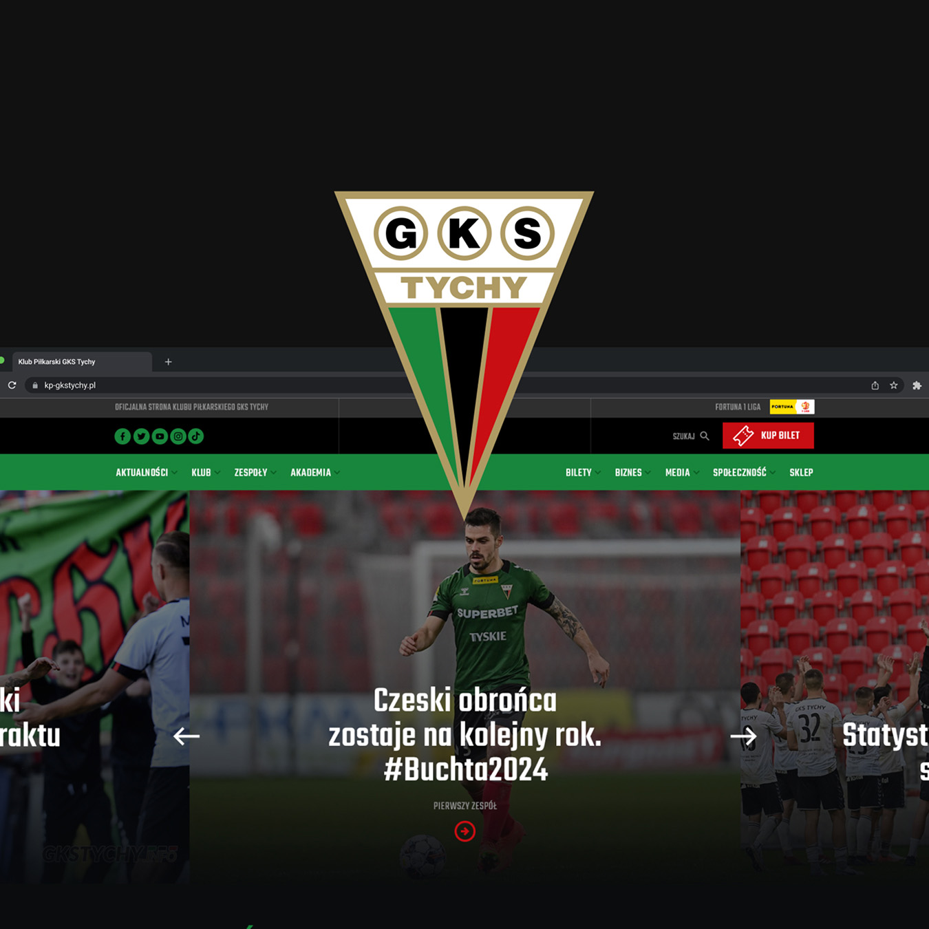 GKS Tychy - projekt graficzny serwisu internetowego dla drużyny piłkarskiej