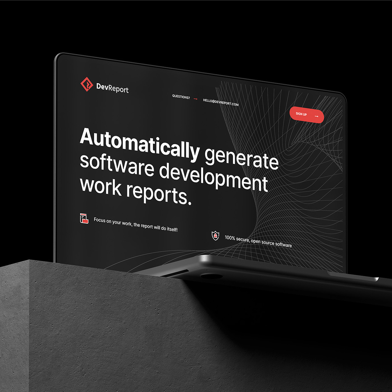 Devell & Devreport - projekt graficzny strony internetowej oraz Landing page dla software house