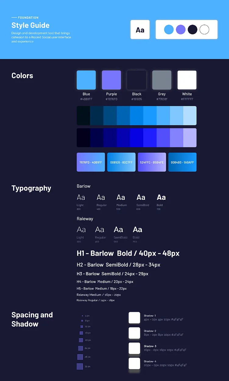 Color palette depicting branding and graphic design