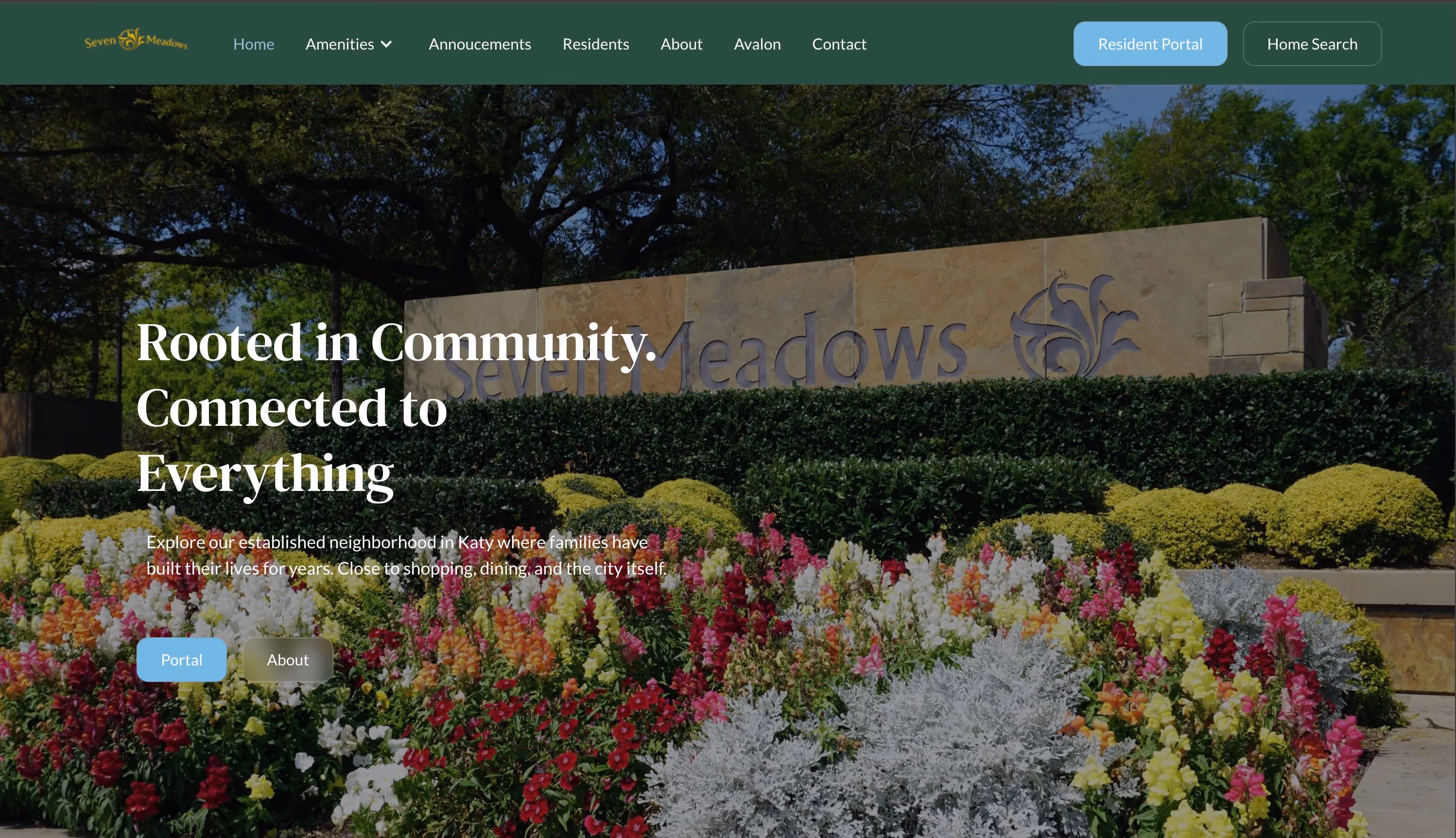 Seven Meadows HOA website homepage made by Social Reach