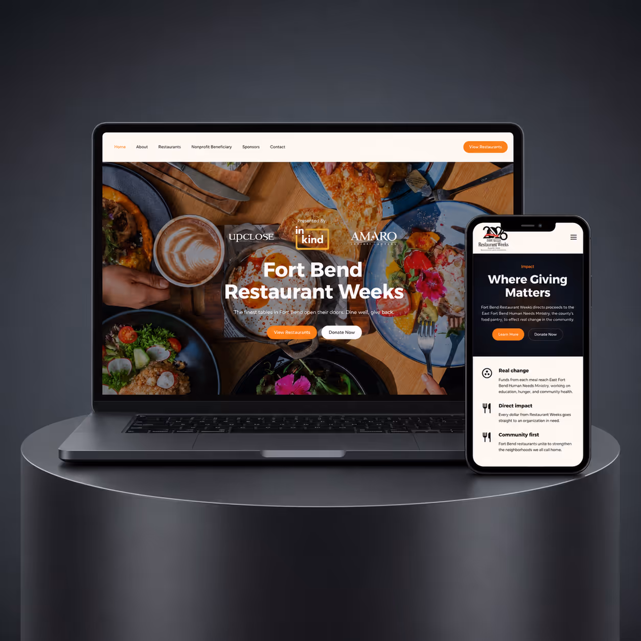 dark UI theme depicting modern design