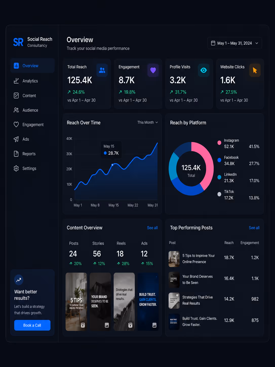 dark UI theme depicting modern design