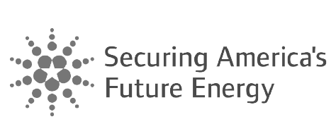 Logo with a circular starburst design and the text 'Securing America's Future Energy'.