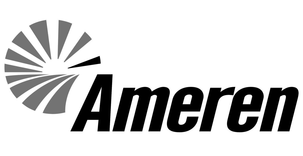 Ameren corporate logo featuring a stylized sunburst with curved rays and the word Ameren.