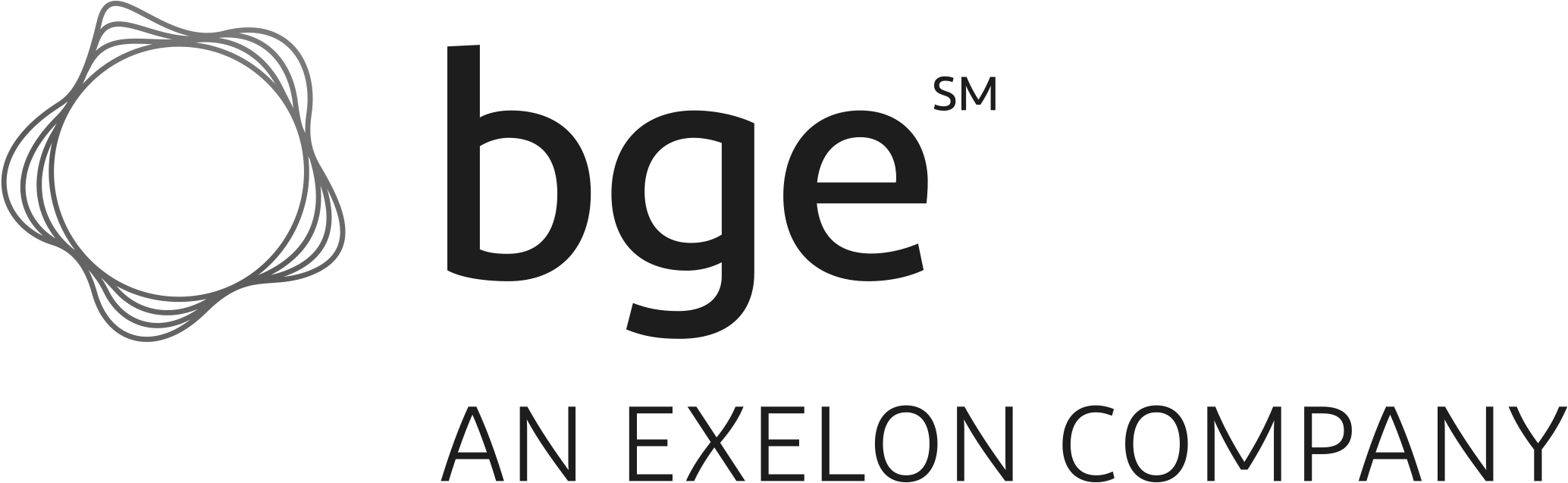 bge logo with abstract circular design and the tagline 'An Exelon Company'.
