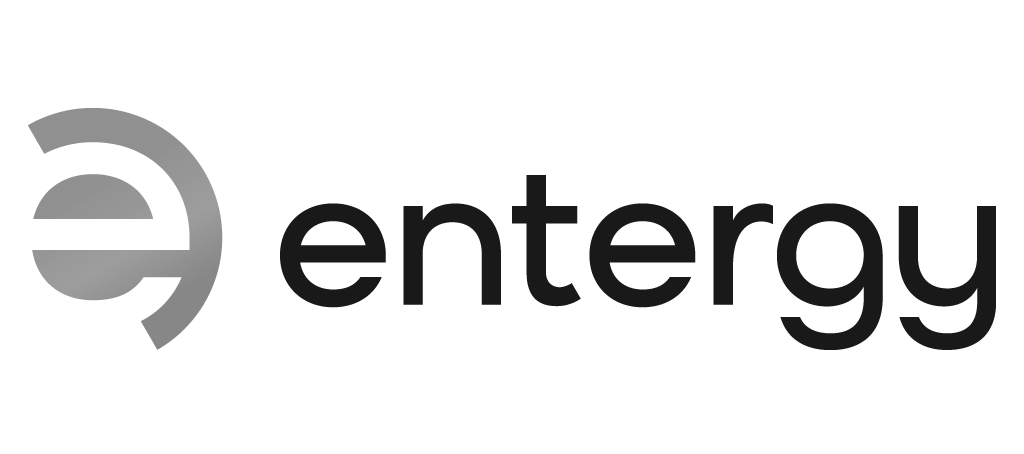 Entergy company logo featuring a stylized letter E inside a circle followed by the word Entergy.