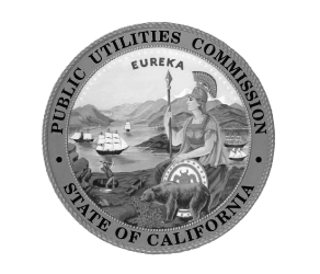 Seal of the California Public Utilities Commission featuring a seated woman with a spear and shield, ships, mountains, and a bear in the foreground.