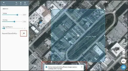 DroneDeploy camera settings