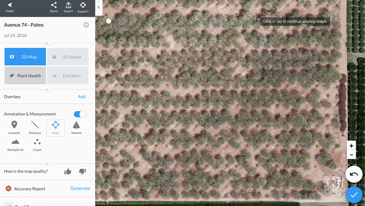 Select an area and Count AI does the rest.