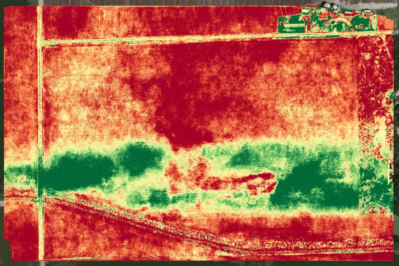 An example of a colorized plant health map made using DroneDeploy