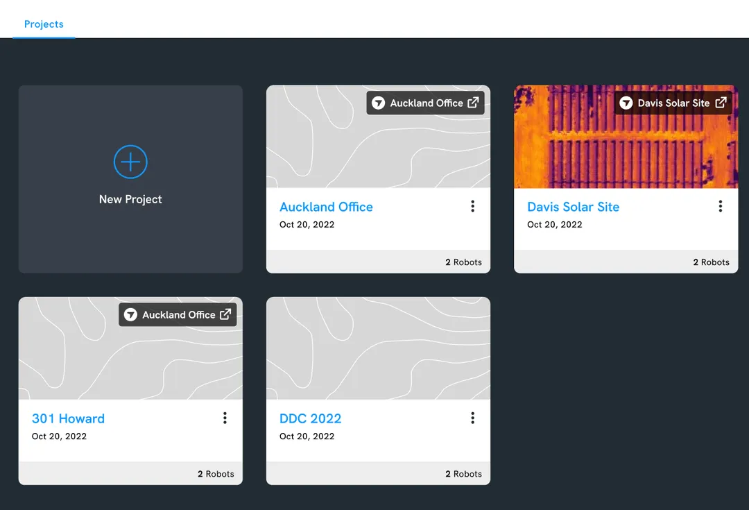 screenshot of the robotics linking dashboard