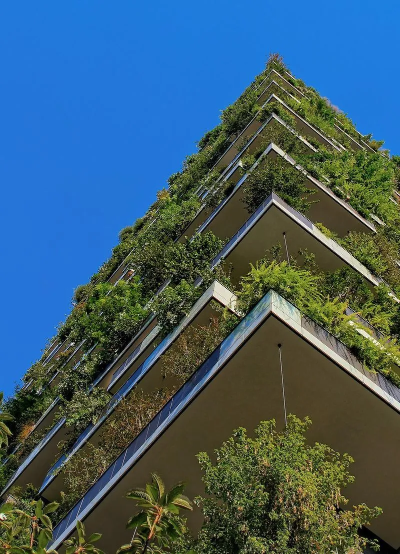 A literal "green" building in Milan, Italy.