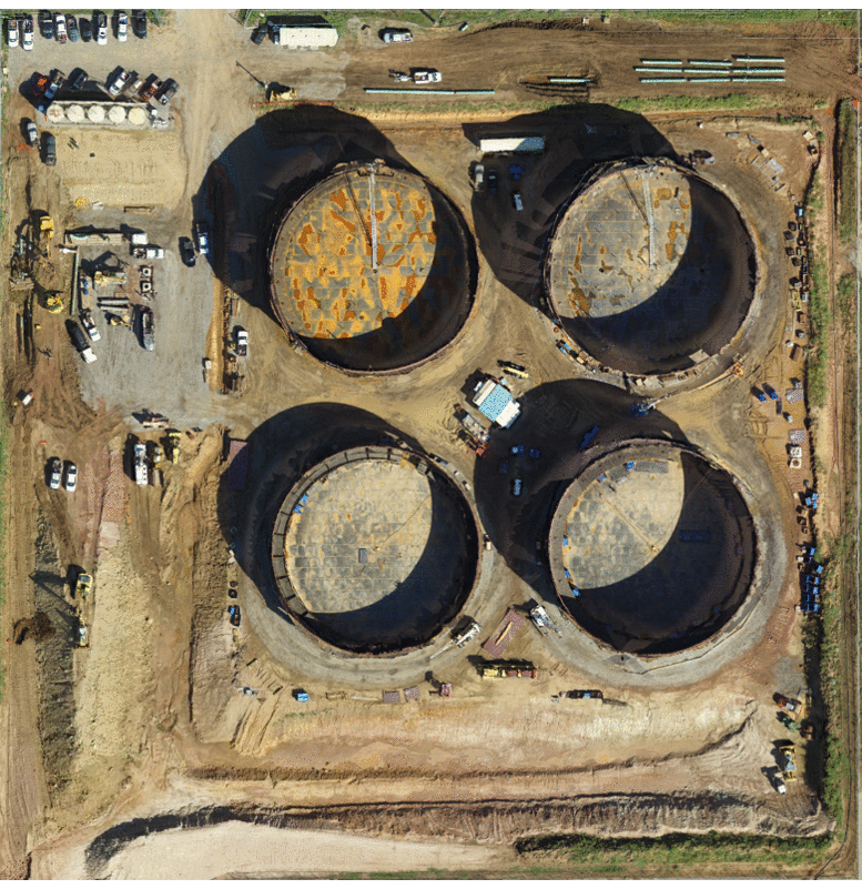 Time lapse gif of the oil tank construction process, as captured by Dale’s drone maps.