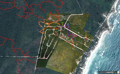 Cave systems overlaid on a DroneDeploy map